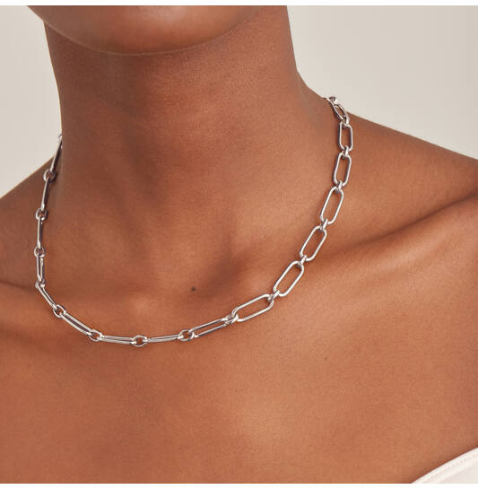  Link Up - Schakelcolliers - Zilver / Gerodineerd - 46-50 cm